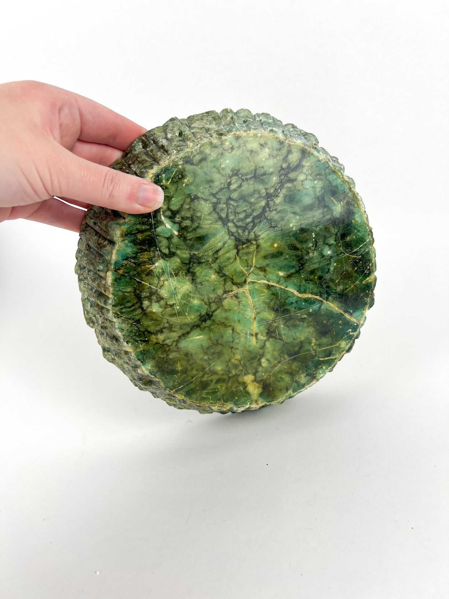 Green Raw Edge Alabaster Ashtray