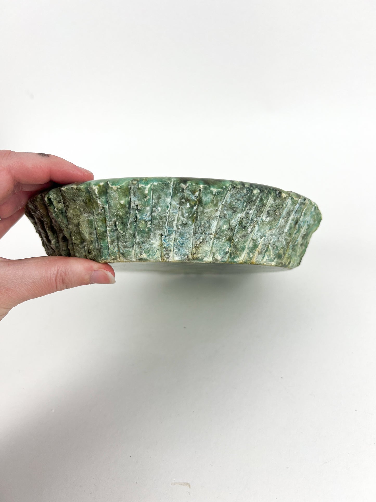 Green Raw Edge Alabaster Ashtray