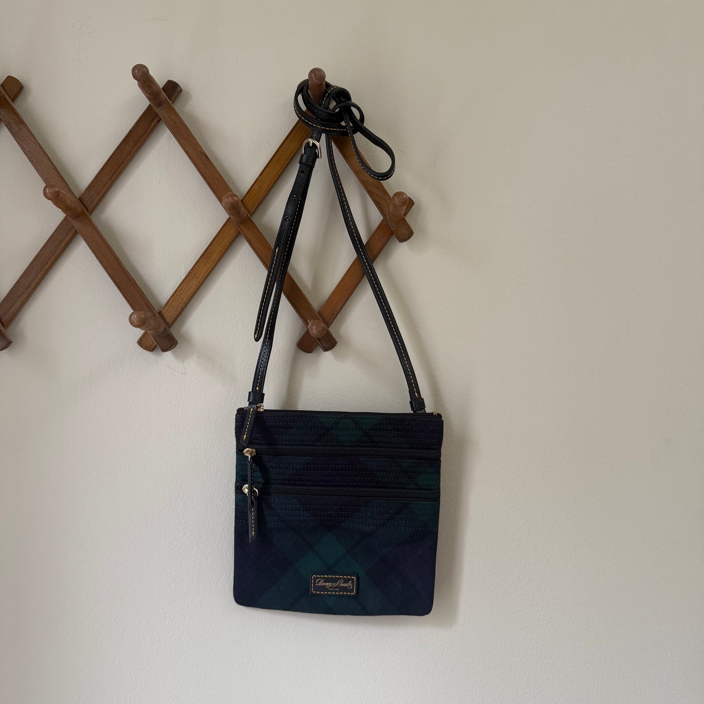 Dooney & Bourke Wool Tartan Tri-Zip Crossbody