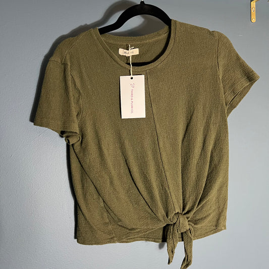 Madewell Green Knot-Front Top