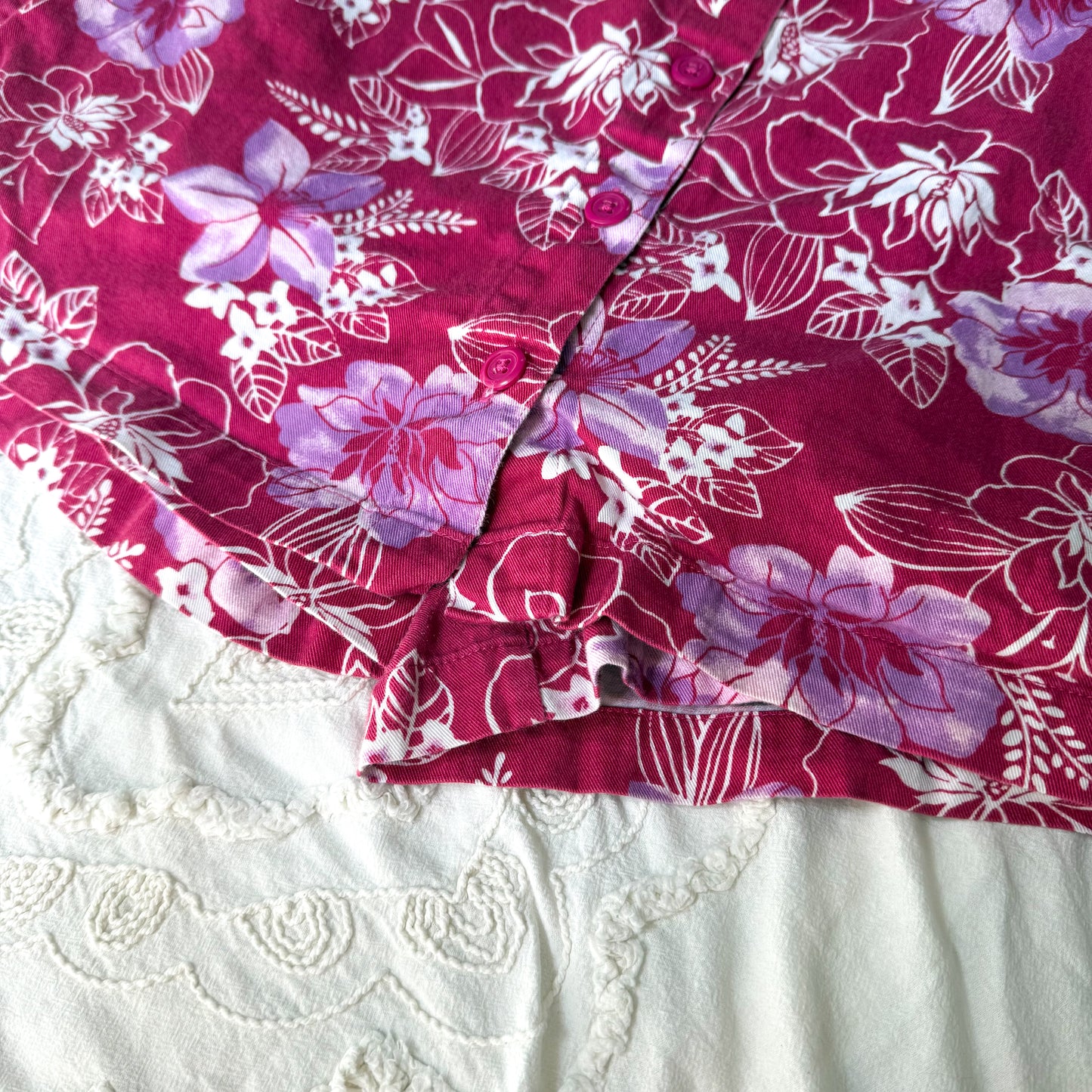 White stag pink floral skort