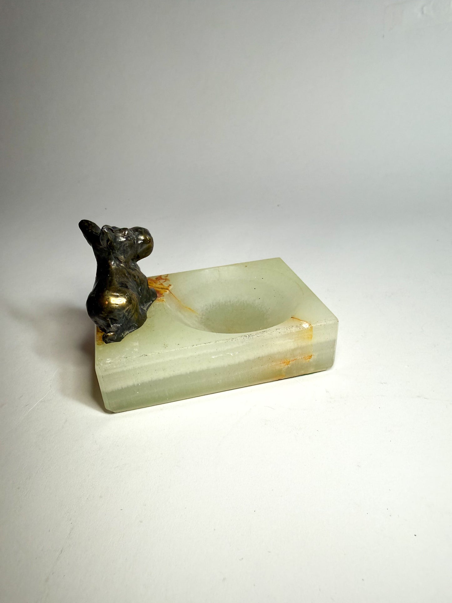 Onyx ashtray w/ bronze Scottie