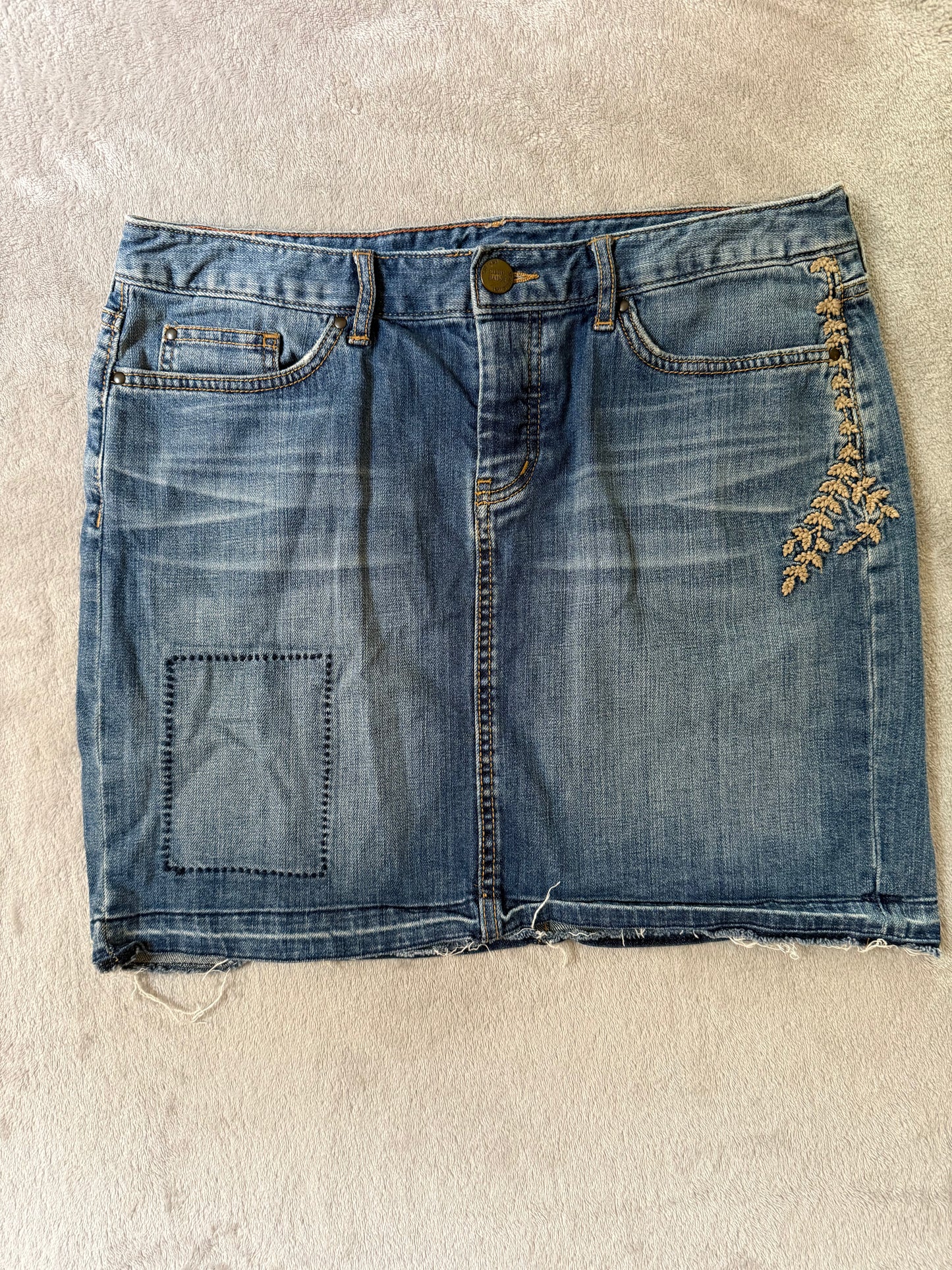 Y2K Eddie Bauer Embroidered Denim Skirt