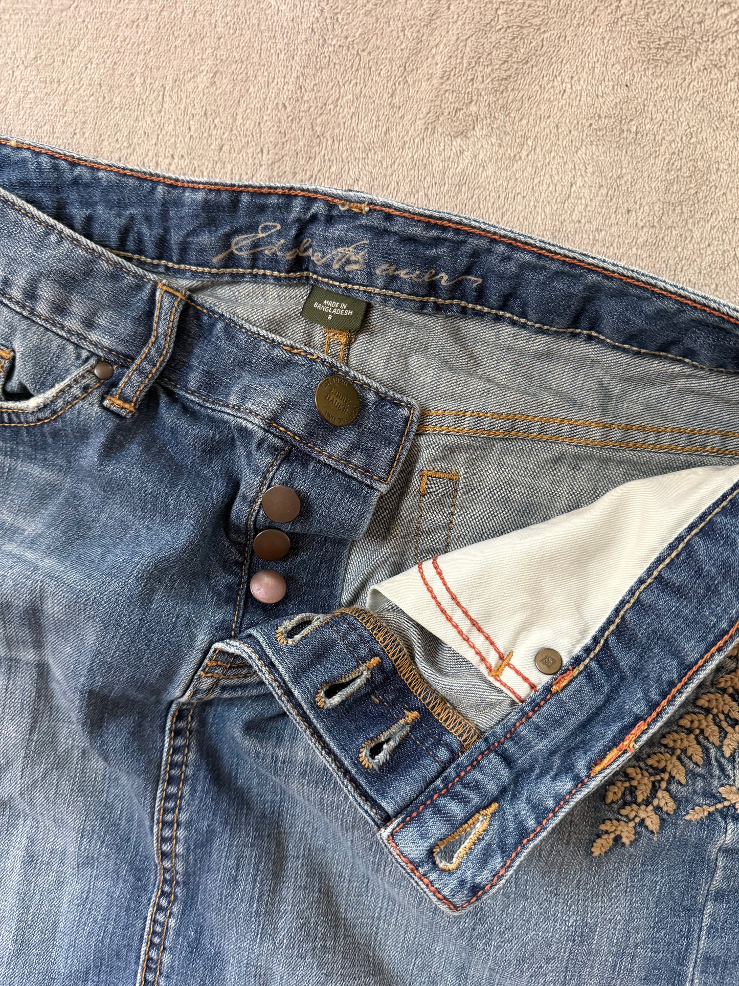 Y2K Eddie Bauer Embroidered Denim Skirt