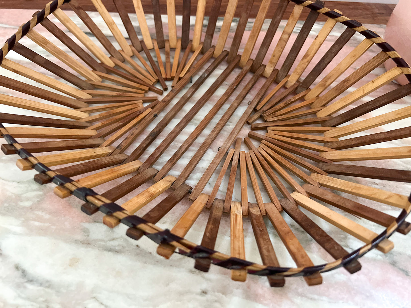 Oval Bamboo Slat Basket